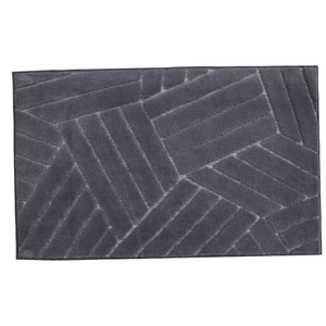Alfombra de baño y tapete Naila gris oscuro de 60x100cm, de algodón jacquard, premium, suave, altamente absorbente, lavable, hecho en Turquía. - Product Image 2