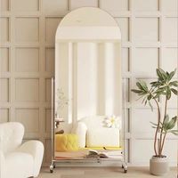 Cadre décoratif moderne en acier inoxydable fait à la main roues de miroir de sol amovibles pour la maison hôtel magasin de vêtements danse mariage