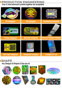 Rouleau d'étiquettes de sécurité holographiques inviolables, autocollants anti-contrefaçon personnalisés avec logo de blason, authentification du produit authentique - Product Image 5