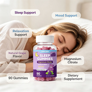 Gummies pour le sommeil en marque blanche OEM, 500 mg de citrate de magnésium, saveur naturelle de raisin, pour adultes, favorisant le sommeil et la relaxation, 90 unités - Product Image 2