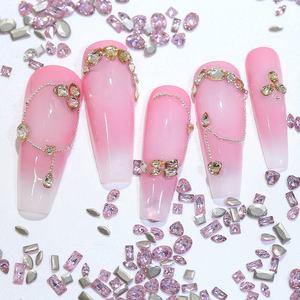 H196 50 مسمار صغير زيركون ساحر على شكل زركونيوم دقيق مختلط بالماس زينات مانيكير فاخرة - Product Image 6