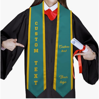 Écharpe de graduation personnalisée populaire pour étudiants en échange d'études à l'étranger, écharpe de graduation nationale unisexe