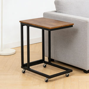<span class=keywords><strong>Table</strong></span> d'appoint mobile en bois et métal, <span class=keywords><strong>table</strong></span> roulante pour canapé et lit, <span class=keywords><strong>plateau</strong></span> de service pour collations et télévision, pour salon et chambre à coucher - Product Image 1