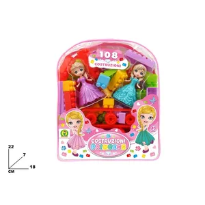 Princess Construction <b>Backpack</b> 108 Pcs Building Blocks Set For <b>Kids</b> 3+ Years - Product Image 1