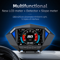 Meilleure vente Amazon P1 OBD2 mètre OBDII jauge de voiture HUD GPS compteur de vitesse affichage tête haute taux de rafraîchissement rapide P1 voiture obd jauge