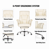Fauteuil de Direction en Cuir Patte de Chat, Accoudoirs en Fer Réglables, Mécanisme d'Inclinaison, Roulettes en PU, Style Contemporain pour Bureau à Domicile