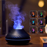 Diffuseur d'arômes électrique créatif USB pour voiture et table, avec flamme réglable à 7 couleurs et huile essentielle