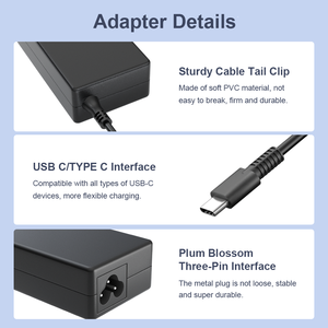 Adaptateur d'alimentation universel pour ordinateur portable 65W GaN à charge rapide USB-C pour Dell HP Lenovo <span class=keywords><strong>Acer</strong></span>, chargeur léger pour ordinateur portable de voyage - Product Image 5