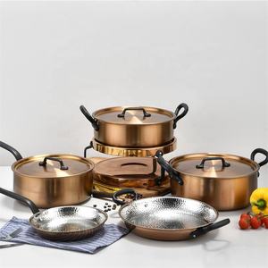 Batterie de cuisine à induction de luxe en acier inoxydable à trois plis Casseroles <span class=keywords><strong>et</strong></span> poêles en cuivre avec couvercle en acier inoxydable - Product Image 1