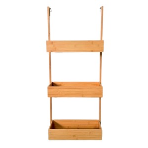 Bamboo Hanging <b>Door</b> Storage Rack Multi Layer Rectangular Hook Type Organizer For Bathroom And Closet - Product Image 1