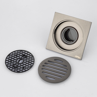 Drain de sol carré en acier inoxydable anti-odeur et anti-corrosion de haute qualité PPW, 4 pouces, design moderne pour salle de bain, drain de douche