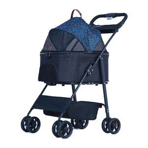 4 ruote senza Zipperless con assorbimento degli urti per animali domestici leggero carrello pieghevole per viaggi a piedi - Product Image 3