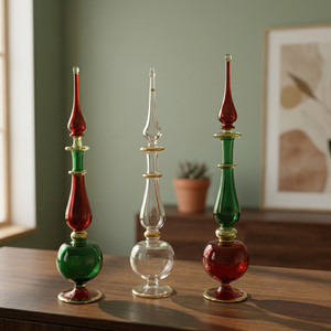 ZAHEREEN LW22 Bouteilles de parfum en verre hautes, artisanat populaire égyptien fait main, soufflées à la bouche, colorées, souvenir de remise de diplôme et du Nouvel An - Product Image 2