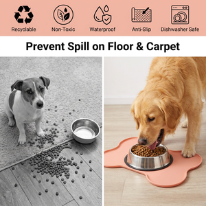 Tapis d'alimentation pour animaux de compagnie en silicone de qualité supérieure avec ventouses, antidérapant, pliable, pour gamelles de chien et de chat, facile à nettoyer, plateau de repas pour animaux - Product Image 5