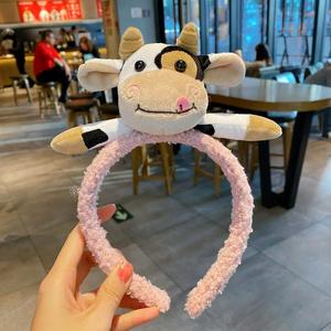 Nouveau bandeau de <span class=keywords><strong>fourrure</strong></span> de vache large faux-vison femmes bandeaux mode motif Animal cheveux cerceau cheveux accessoires - Product Image 4