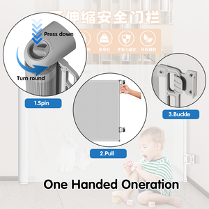 Puerta de Seguridad Retráctil para Bebés y Mascotas, Barrera Extra Ancha para Perros y Gatos, Puerta de Seguridad Ajustable OEM para el Hogar - Product Image 2