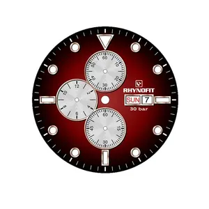 Aangepast U Eigen Ontwerp Fit Voor Eta 7750 Automatische Horloge Gradient Ramp Zon-Ray Wijzerplaat Horloge Onderdelen Van Wijzerplaat