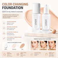 Fond de teint vegan, fond de teint changeant de couleur, fond de teint ajustant le teint, marque privée