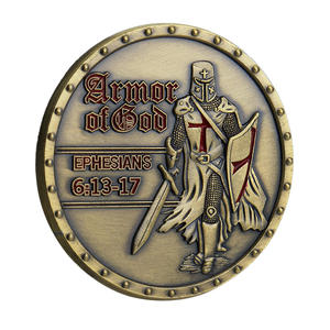 神之铠甲主题金属纪念币复古浮雕工艺宗教文化收藏摆件高细节质感 - Product Image 2