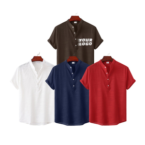 Trống Mens Thời Trang Nửa Polo T Áo Sơ Mi Tùy Chỉnh Phun In Ấn Giản Dị Áo Phông Với Logo Biểu Tượng Tùy Chỉnh In In Mô Hình Dệt Kim - Product Image 1