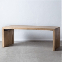 Table à manger recte en bois d'orme en bois massif antique chinois meubles de salle à manger de luxe de Style Vintage moderne
