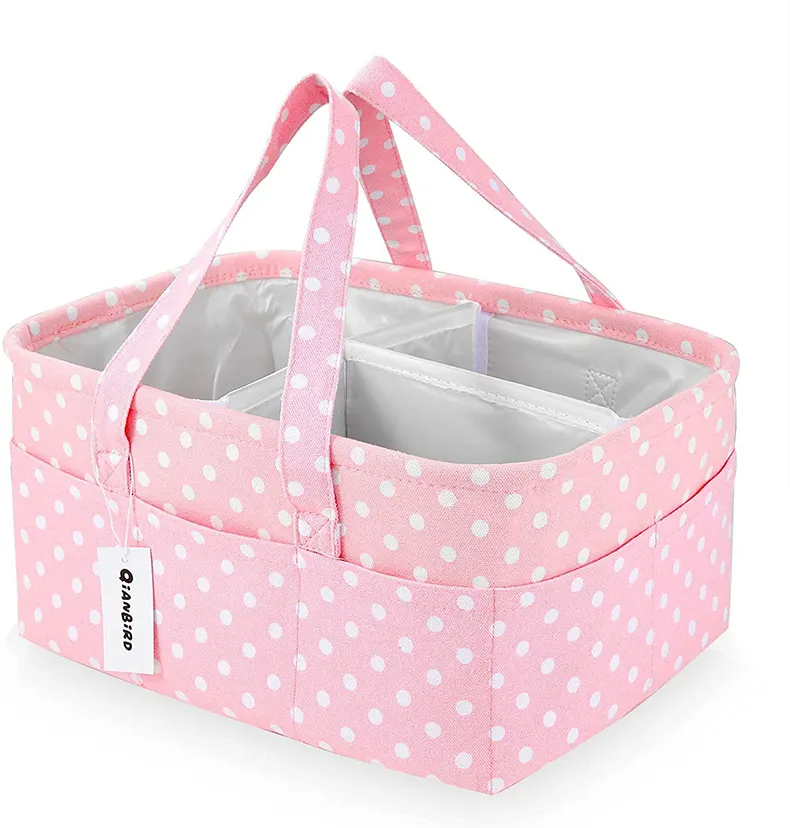 Pink Large Folding Nursing Portable Tote Bag Baby Diaper Mat Maternal Baby Supplies Storage Bag