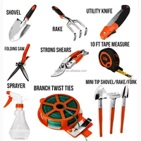 Juego de Herramientas Manuales Multifuncionales de Carcasa Rígida, Kit de Herramientas Profesional para Trabajos en el Hogar, Carpintería, Electricidad y Jardinería