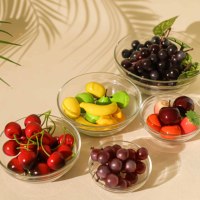 Grands bols décontractés en verre borosilicaté écologiques et personnalisés pour la cuisine, le restaurant, la salade de fruits, la cuisson et la préparation du service