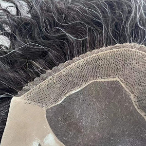 Men's 1B25 Front Remy Human Hair Natural Wave 15mm Hand Tied Mono NPU <b>Toupee</b> Wig Hair System Custom Made - Product Image 2