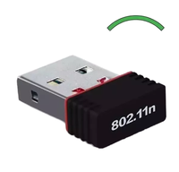 Mini Adaptador Inalámbrico USB 2.0 de Red WiFi LAN de 150Mbps, Dongle Externo Wi-Fi RTL8188FTV para PC y Laptop