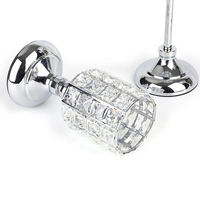 Chandelier en cristal de luxe léger européen, porte-bougie en fer, ornements en métal, décorations de mariage et d'intérieur, accessoires pour dîner aux chandelles