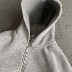Qianshi Nouveaux fabricants de sweats à capuche à fermeture éclair vierges personnalisés Street Wear Tech Fleece Double Zip Hoodie Boxy Heavyweight Hoodie - Product Image 3