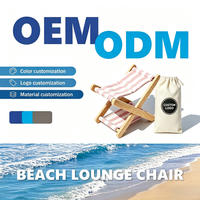 Repose-tête de plage pliable en bois rayé rose avec sac de rangement, oreiller portable en pin pour la plage, les voyages et la détente en extérieur