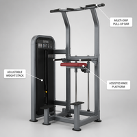 Máquina de Dominadas y Flexiones Asistidas con Pila de Pesas y Barra Multigrip, Equipo Comercial de Entrenamiento de Fuerza para Gimnasio en Casa