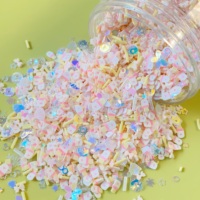 500g saupoudrer Slime mélangé cristal diamants arc-en-ciel coeur polymère tranches argile arrose pour l'artisanat faisant bricolage Slime remplissage