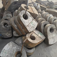Repuestos para Trituradora de Martillo de Minería de Fundición Dorada, Cabeza de Martillo de Impacto de Acero con Alto Contenido de Manganeso con Fundición para Minería de Minerales