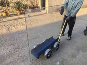 Vente au détail applicable 10 pouces roue de transport métal et fer verre/granit chariot chariot - Product Image 4