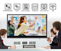 Pizarra Interactiva de 86 Pulgadas, Pantalla LCD IPS, 40 Puntos Táctiles, Resolución 4K, Sistema Operativo Android/Windows, para Educación y Reuniones