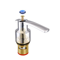 Poignée à levier en acier inoxydable, accessoires de robinet de cuisine en zinc chromé, poignée ronde en plastique ABS