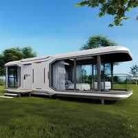 Remorque de maison capsule modulaire de luxe sur roues pour chambre à coucher appartement espace commercial extérieur