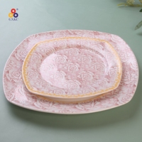 Set d'assiettes 4 pièces en céramique New Bone China Dinner Set Square Shape Plate Apéritif Plate Vegetable Bowls for Daily Use Crokery