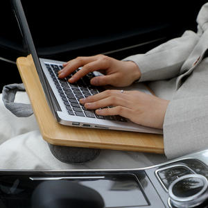 Escritorio portátil de bambú Samexi de doble cara, estación de trabajo portátil para usar en el coche o junto a la cama - Product Image 4