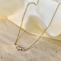 Collier pendentif zircon marquise 316, chaîne de clavicule légère et inaltérable, accessoire de mode pour femme, usage quotidien, vente en gros