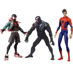 Spider Action Figure Toys Miles Morales Articulated Joints Moveable Figure Multiple Replaceable Parts Model Anime