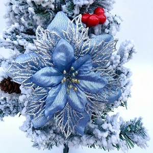 Guirlande de fleurs artificielles multicolores scintillantes de 15 cm, <span class=keywords><strong>trois</strong></span> couches, faite à la main, décorations pour arbre de Noël, décorations de Noël - Product Image 1