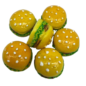 100 Piezas/Bolsa de Miniaturas de Hamburguesas de Resina para Accesorios de Llaveros DIY y Decoración de Fundas de Teléfono - Product Image 1
