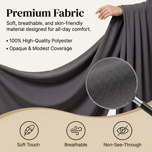 Vestido largo islámico bordado en color carbón con detalle de borlas - Product Image 5