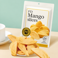 Tranches de mangue lyophilisées directes d'usine, collation croustillante de fruits tropicaux, vente en gros, fournisseur OEM, exportation, Halal, prêtes à l'emploi