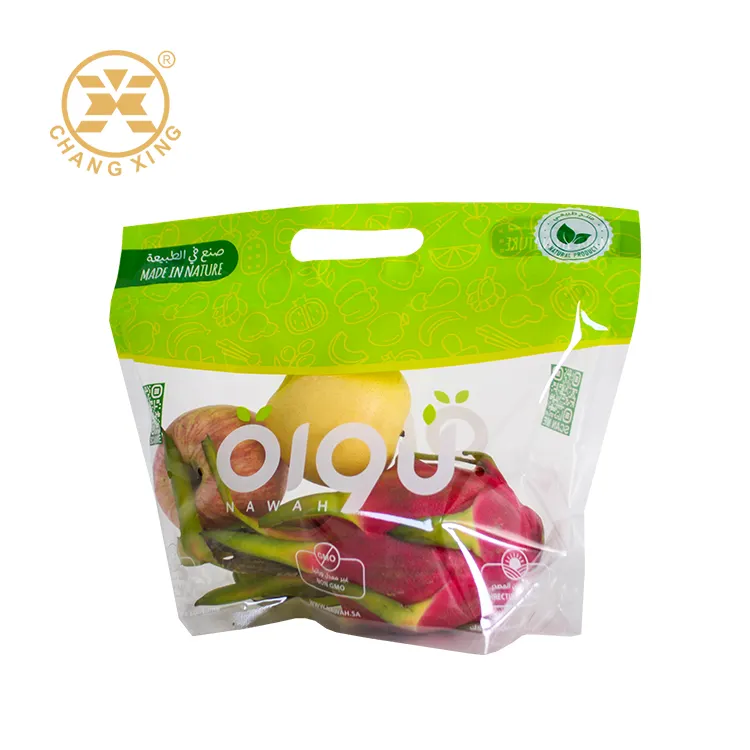 Anti Fog Zipper Keep Fresh Plastic Packing Bag For Fruits Apple Grape Banana Fresh Fruit Package Bag Vegetable Packaging