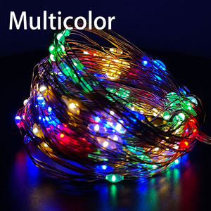 <span class=keywords><strong>Guirlande</strong></span> <span class=keywords><strong>lumineuse</strong></span> LED en fil de cuivre avec télécommande 8 modes, guirlandes féeriques pour mariage et décoration de Noël - Product Image 1